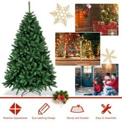 Costway 6ft Hinged Christmas Tree Douglas Full Fir Tree 1355 Tips -Christmas Trees Sales Store unnamed file 1939