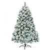 Costway 6ft or 7ft Premium Hinged Artificial Christmas Tree Snowy Pine Needles