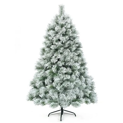 Costway 6ft or 7ft Premium Hinged Artificial Christmas Tree Snowy Pine Needles 1 Costway 6ft or 7ft Premium Hinged Artificial Christmas Tree Snowy Pine Needles