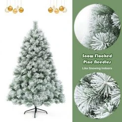 Costway 6ft or 7ft Premium Hinged Artificial Christmas Tree Snowy Pine Needles 16 Costway 6ft or 7ft Premium Hinged Artificial Christmas Tree Snowy Pine Needles -Christmas Trees Sales Store unnamed file 1956