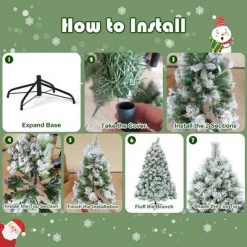 Costway 6ft or 7ft Premium Hinged Artificial Christmas Tree Snowy Pine Needles 18 Costway 6ft or 7ft Premium Hinged Artificial Christmas Tree Snowy Pine Needles -Christmas Trees Sales Store unnamed file 1958