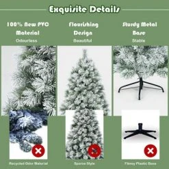 Costway 6ft or 7ft Premium Hinged Artificial Christmas Tree Snowy Pine Needles 19 Costway 6ft or 7ft Premium Hinged Artificial Christmas Tree Snowy Pine Needles -Christmas Trees Sales Store unnamed file 1959