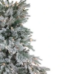 Northlight 7.5' Prelit Artificial Christmas Tree Full Flocked Jasper Balsam Fir - Clear Lights