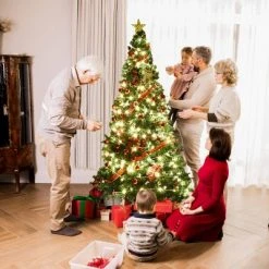 Tangkula 7ft Green Artificial PVC Christmas Tree Indoor Outdoor Stand