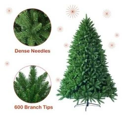 Costway 5ft Artificial Christmas Fir Tree 600 Branch Tips -Christmas Trees Sales Store unnamed file 1986