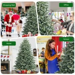 Costway 7ft Artificial Christmas Spruce Hinged Tree w/ 1260 Mixed PE & PVC Tips -Christmas Trees Sales Store unnamed file 1993
