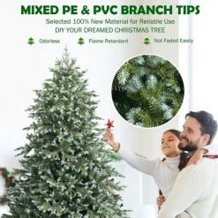 Costway 7ft Artificial Christmas Spruce Hinged Tree w/ 1260 Mixed PE & PVC Tips -Christmas Trees Sales Store unnamed file 1994