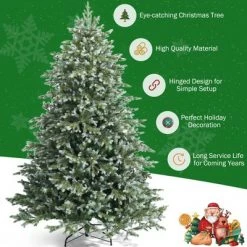 Costway 7ft Artificial Christmas Spruce Hinged Tree w/ 1260 Mixed PE & PVC Tips -Christmas Trees Sales Store unnamed file 1995