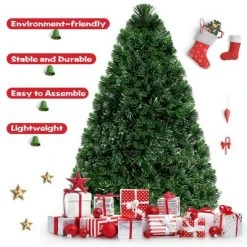 Costway 4Ft Pre-Lit Fiber Optic PVC Christmas Tree Metal Holiday -Christmas Trees Sales Store unnamed file 2000