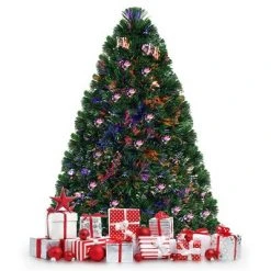 Costway 4Ft Pre-Lit Fiber Optic PVC Christmas Tree Metal Holiday -Christmas Trees Sales Store unnamed file 2005