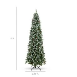 Best Choice Products Pre-Decorated Partially Flocked Holiday Christmas Pencil Tree w/ Base -Christmas Trees Sales Store unnamed file 2012