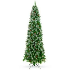 Best Choice Products Pre-Decorated Partially Flocked Holiday Christmas Pencil Tree w/ Base -Christmas Trees Sales Store unnamed file 2014