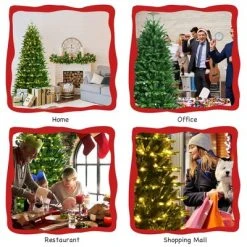 Costway 7FT Pre-Lit Hinged Christmas Tree 2458 PE & PVC Tips w/ 450 Lights & Foot Switch 13 Costway 7FT Pre-Lit Hinged Christmas Tree 2458 PE & PVC Tips w/ 450 Lights & Foot Switch -Christmas Trees Sales Store unnamed file 2019