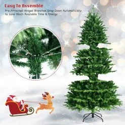Costway 7FT Pre-Lit Hinged Christmas Tree 2458 PE & PVC Tips w/ 450 Lights & Foot Switch 16 Costway 7FT Pre-Lit Hinged Christmas Tree 2458 PE & PVC Tips w/ 450 Lights & Foot Switch -Christmas Trees Sales Store unnamed file 2022