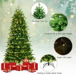 Costway 7FT Pre-Lit Hinged Christmas Tree 2458 PE & PVC Tips w/ 450 Lights & Foot Switch 17 Costway 7FT Pre-Lit Hinged Christmas Tree 2458 PE & PVC Tips w/ 450 Lights & Foot Switch -Christmas Trees Sales Store unnamed file 2023