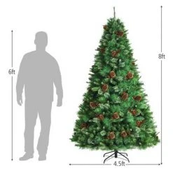 Costway 6ft7ft8ft Pre-lit Hinged Artificial Christmas Tree w/Pine Cones & Red Berries -Christmas Trees Sales Store unnamed file 2026