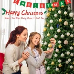 Costway 8ft Pre-lit Hinged Christmas Tree w/ 600 LED Lights & 9 Dynamic Effects -Christmas Trees Sales Store unnamed file 2038