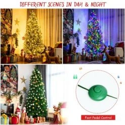 Costway 8ft Pre-lit Hinged Christmas Tree w/ 600 LED Lights & 9 Dynamic Effects -Christmas Trees Sales Store unnamed file 2040
