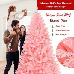 Costway 6Ft Hinged Artificial Christmas Tree Full Fir Tree New PVC w/ Metal Stand Pink 15 Costway 6Ft Hinged Artificial Christmas Tree Full Fir Tree New PVC w/ Metal Stand Pink -Christmas Trees Sales Store unnamed file 2063