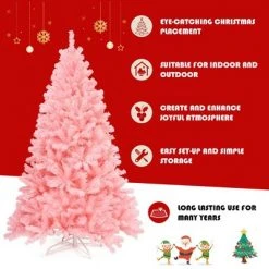 Costway 6Ft Hinged Artificial Christmas Tree Full Fir Tree New PVC w/ Metal Stand Pink 16 Costway 6Ft Hinged Artificial Christmas Tree Full Fir Tree New PVC w/ Metal Stand Pink -Christmas Trees Sales Store unnamed file 2064