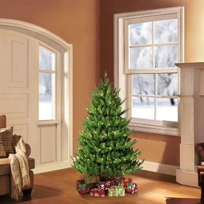 Puleo 4.5' Pre-Lit LED Canadian Balsam Fir Artificial Christmas Tree Warm White Lights 1 Puleo 4.5' Pre-Lit LED Canadian Balsam Fir Artificial Christmas Tree Warm White Lights