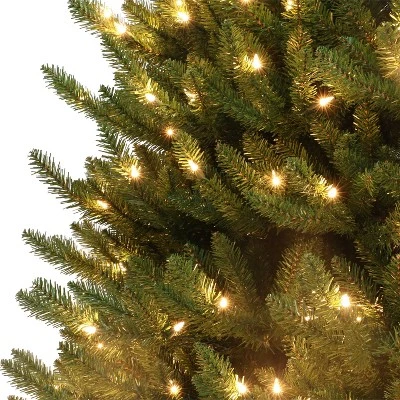 Puleo 4.5' Pre-Lit LED Canadian Balsam Fir Artificial Christmas Tree Warm White Lights 2 Puleo 4.5' Pre-Lit LED Canadian Balsam Fir Artificial Christmas Tree Warm White Lights - Image 2