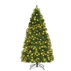 Costway 7Ft/7.5Ft/8Ft Pre-Lit PVC Christmas Tree Hinged 300/400/430 Lights -Christmas Trees Sales Store unnamed file 2106