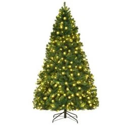 Costway 7Ft/7.5Ft/8Ft Pre-Lit PVC Christmas Tree Hinged 300/400/430 Lights -Christmas Trees Sales Store unnamed file 2107