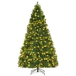 Costway 7Ft/7.5Ft/8Ft Pre-Lit PVC Christmas Tree Hinged 300/400/430 Lights -Christmas Trees Sales Store unnamed file 2108