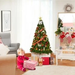 Costway Artificial PVC Christmas Tree W/Stand Holiday Season Indoor Outdoor Green -Christmas Trees Sales Store unnamed file 2167