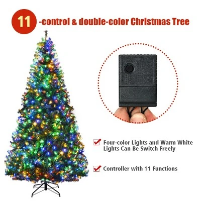 Costway 9Ft Pre-Lit Artificial Christmas Tree Hinged 1000 LED Lights 6 Costway 9Ft Pre-Lit Artificial Christmas Tree Hinged 1000 LED Lights - Image 6