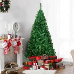 Costway 5Ft/6Ft/7Ft/8Ft Artificial PVC Christmas Tree W/Stand Holiday Season Indoor Outdoor Green -Christmas Trees Sales Store unnamed file 2182