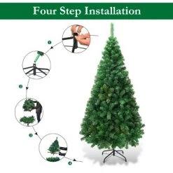 Costway 5Ft/6Ft/7Ft/8Ft Artificial PVC Christmas Tree W/Stand Holiday Season Indoor Outdoor Green -Christmas Trees Sales Store unnamed file 2186