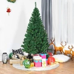 Costway 5Ft/6Ft/7Ft/8Ft Artificial PVC Christmas Tree W/Stand Holiday Season Indoor Outdoor Green -Christmas Trees Sales Store unnamed file 2188