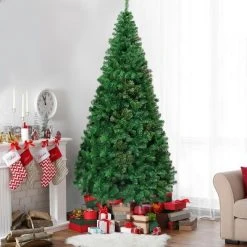 Costway 5Ft/6Ft/7Ft/8Ft Artificial PVC Christmas Tree W/Stand Holiday Season Indoor Outdoor Green -Christmas Trees Sales Store unnamed file 2191