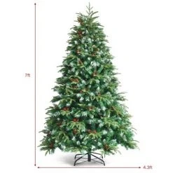 Costway 7ft Pre-Lit Snowy Christmas Hinged Tree 11 Flash Modes w/ 450 Multi-Color Lights 11 Costway 7ft Pre-Lit Snowy Christmas Hinged Tree 11 Flash Modes w/ 450 Multi-Color Lights -Christmas Trees Sales Store unnamed file 2212