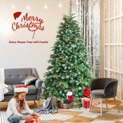 Costway 7ft Pre-Lit Snowy Christmas Hinged Tree 11 Flash Modes w/ 450 Multi-Color Lights 14 Costway 7ft Pre-Lit Snowy Christmas Hinged Tree 11 Flash Modes w/ 450 Multi-Color Lights -Christmas Trees Sales Store unnamed file 2215