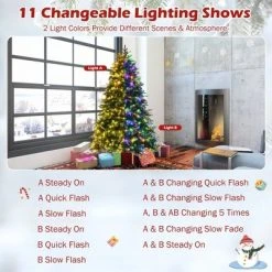 Costway 7ft Pre-Lit Snowy Christmas Hinged Tree 11 Flash Modes w/ 450 Multi-Color Lights 15 Costway 7ft Pre-Lit Snowy Christmas Hinged Tree 11 Flash Modes w/ 450 Multi-Color Lights -Christmas Trees Sales Store unnamed file 2216