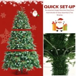 Costway 7ft Pre-Lit Snowy Christmas Hinged Tree 11 Flash Modes w/ 450 Multi-Color Lights 17 Costway 7ft Pre-Lit Snowy Christmas Hinged Tree 11 Flash Modes w/ 450 Multi-Color Lights -Christmas Trees Sales Store unnamed file 2218