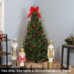 Sunnydaze Decor Sunnydaze Indoor Unlit Faux Tannenbaum Slim Holiday Christmas Evergreen Tree with Hinged Branches - 6' - Green -Christmas Trees Sales Store unnamed file 225
