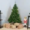 Sunnydaze Decor Sunnydaze Indoor Pre-Lit Faux Tannenbaum Slim Holiday Christmas Evergreen Tree with Hinged Branches and Warm White Lights - 5' - Green
