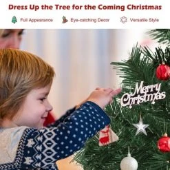 Costway 5Ft/6Ft/7Ft PVC Hinged Artificial Christmas Tree 410/648/968 Tips Holiday Decor with Metal Stand -Christmas Trees Sales Store unnamed file 2286