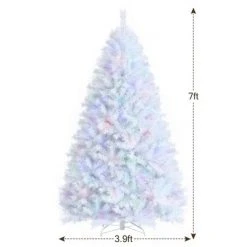 Costway 7ft White Iridescent Tinsel Artificial Christmas Tree with 1156 Branch Tips -Christmas Trees Sales Store unnamed file 2309