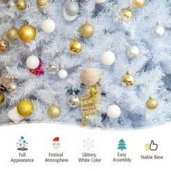 Costway 7ft White Iridescent Tinsel Artificial Christmas Tree with 1156 Branch Tips -Christmas Trees Sales Store unnamed file 2312