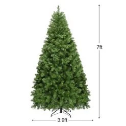 Costway 6FT/7FT/8Ft Pre-Lit PVC Christmas Tree Spruce Hinged 560/700/880 Lights