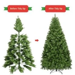 Costway 6FT/7FT/8Ft Pre-Lit PVC Christmas Tree Spruce Hinged 560/700/880 Lights -Christmas Trees Sales Store unnamed file 2336