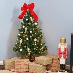 Sunnydaze Decor Sunnydaze Indoor Unlit Faux Tannenbaum Slim Holiday Christmas Evergreen Tree with Hinged Branches - 4' - Green -Christmas Trees Sales Store unnamed file 235