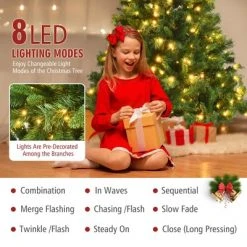 Costway 6ft Pre-Lit Artificial Hinged Christmas Tree w/8 Modes LED Lights and Foot Pedal 15 Costway 6ft Pre-Lit Artificial Hinged Christmas Tree w/8 Modes LED Lights and Foot Pedal -Christmas Trees Sales Store unnamed file 2350