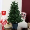 Sunnydaze Decor Sunnydaze Pre-Lit Artificial Christmas Tree with Base - 100 Battery-Operated LED Lights - 3-Foot