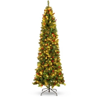 Best Choice Products Pre-Lit Pencil Christmas Tree Pre-Decorated Holiday Accent w/ Base 9 Best Choice Products Pre-Lit Pencil Christmas Tree Pre-Decorated Holiday Accent w/ Base - Image 9